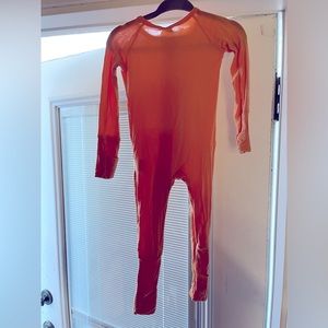 Tenth and pine 3-6 months orange zipper convertible footie